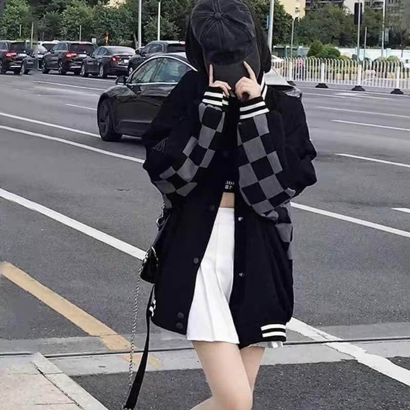 ÁO BOMBER BÀN CỜ CHẤT LIỆU KAKI