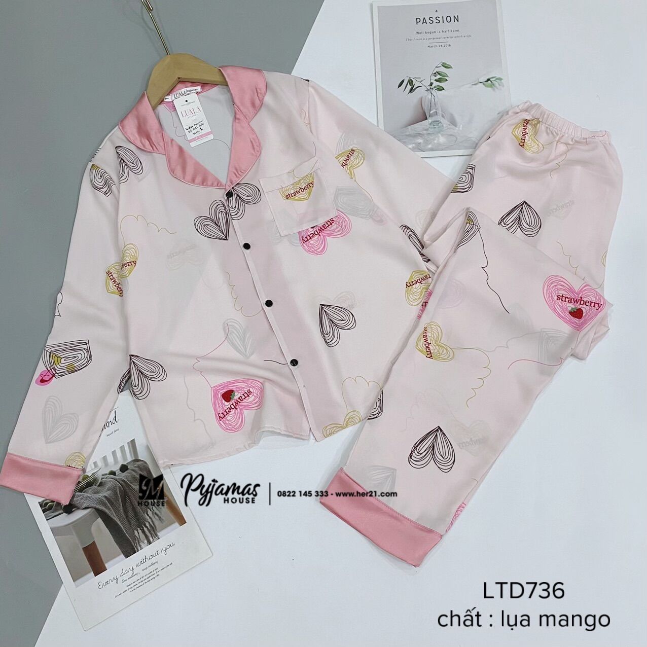 Bộ lụa mango dài tay