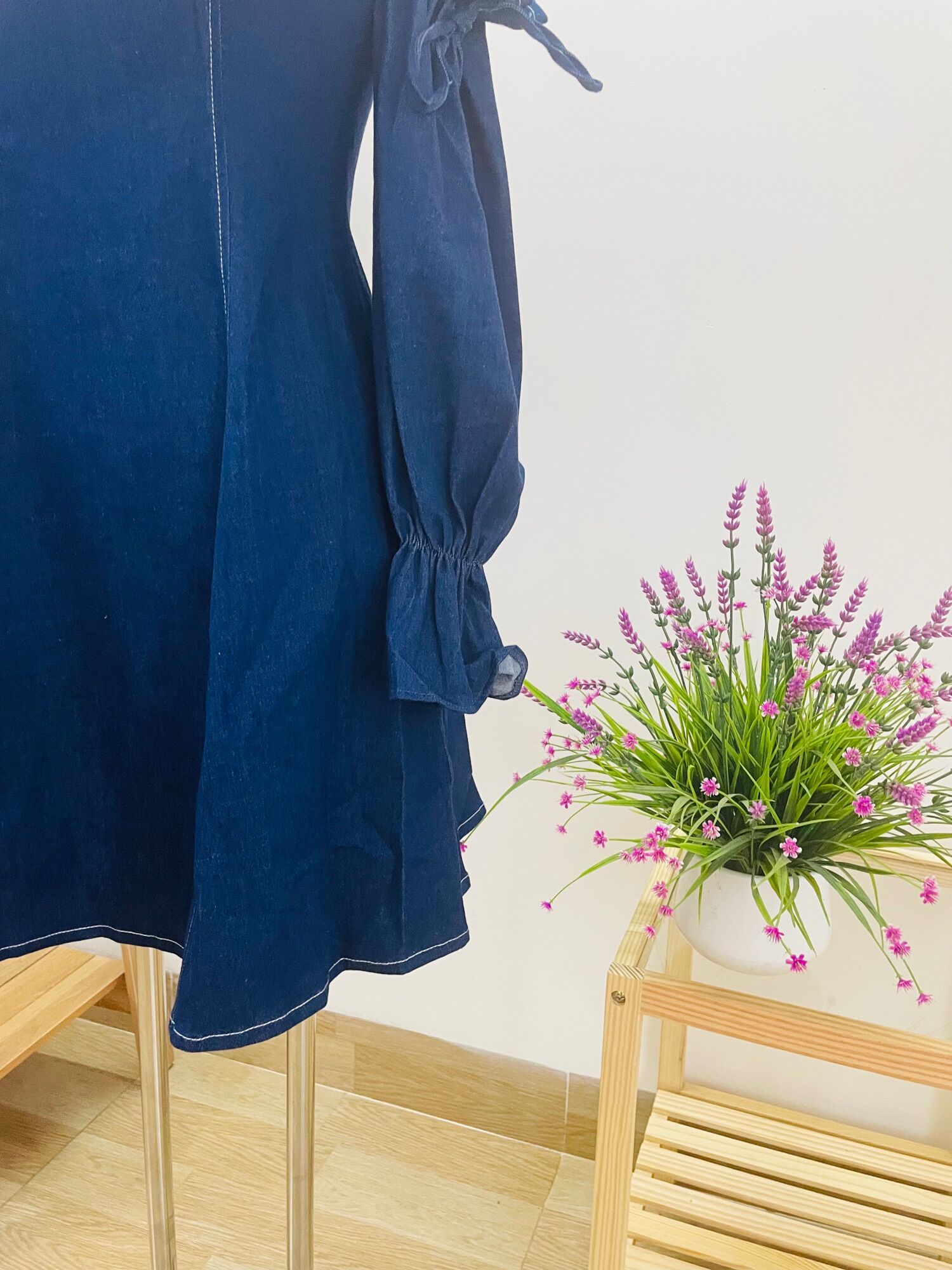 Đầm Jean 2 dây rớt vai cao cấp Vero Moda