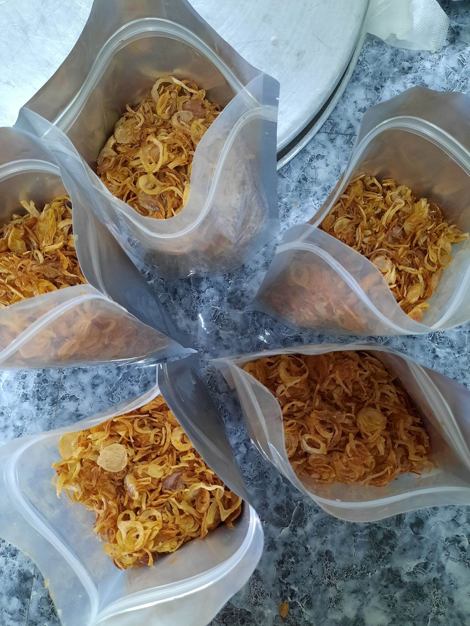 500gr hành phi nhà làm giòn tan, 100% từ hành tươi không pha bột hay tạp chất