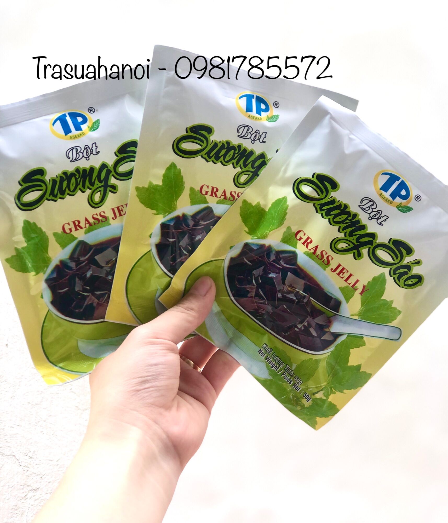 3 gói thạch sương sáo đen túi 50g