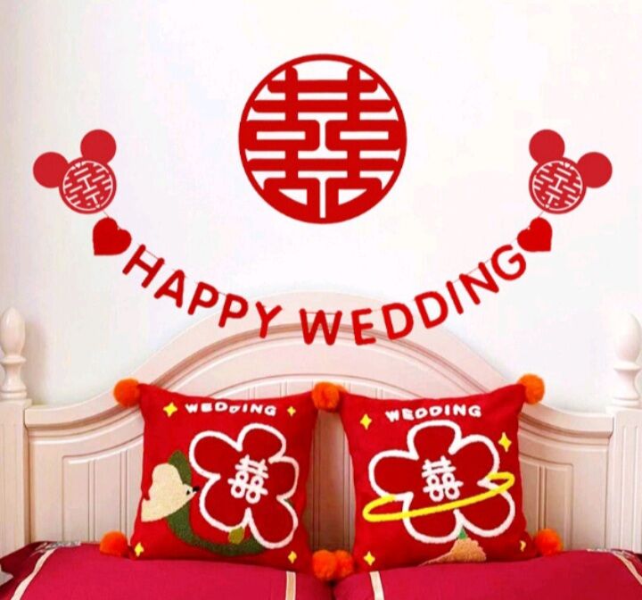 dây treo chữ happy wedding trang trí đám cưới