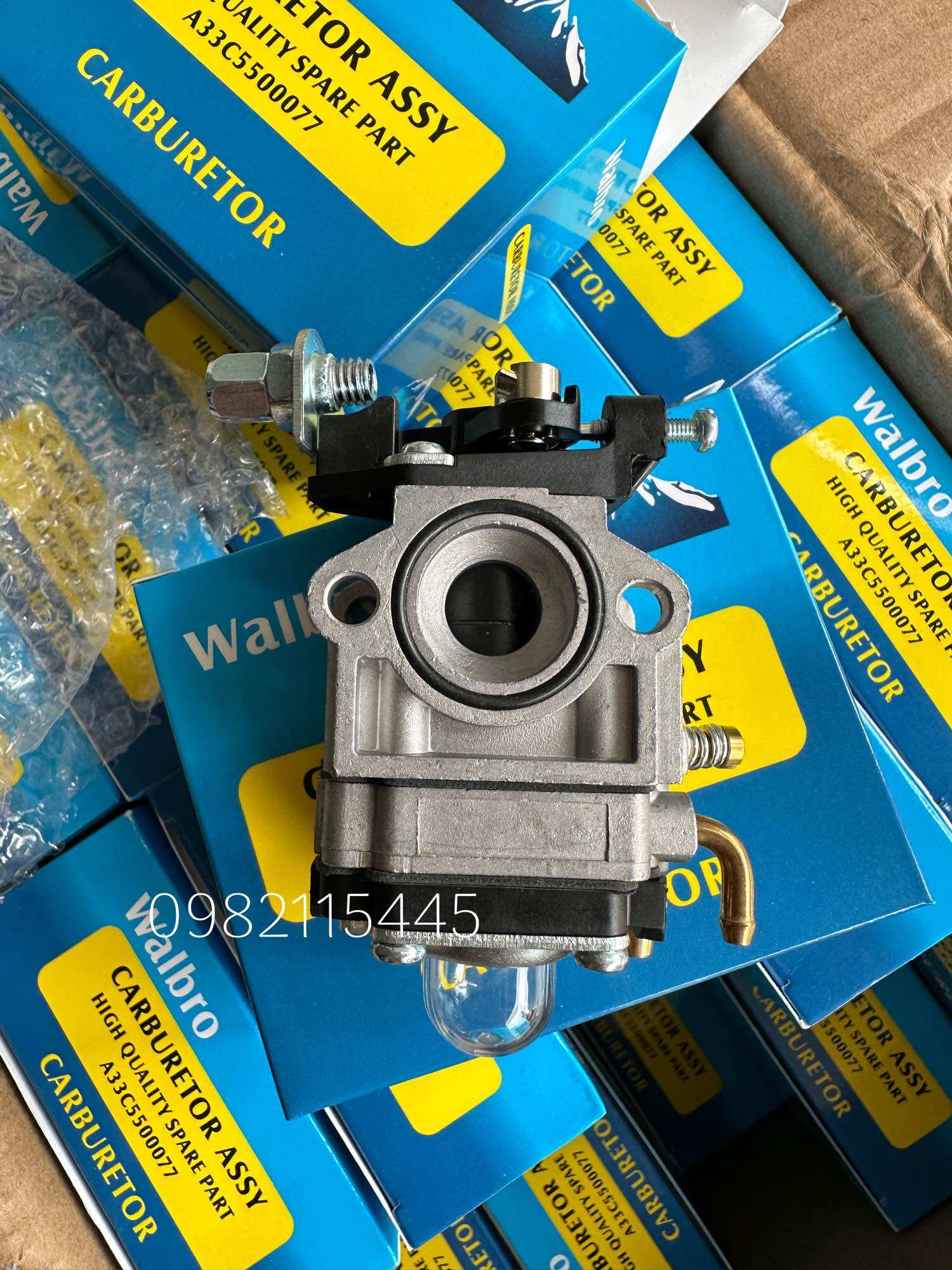 Chế hoà khí bình xăng con walbro máy cắt cỏ 260- 330