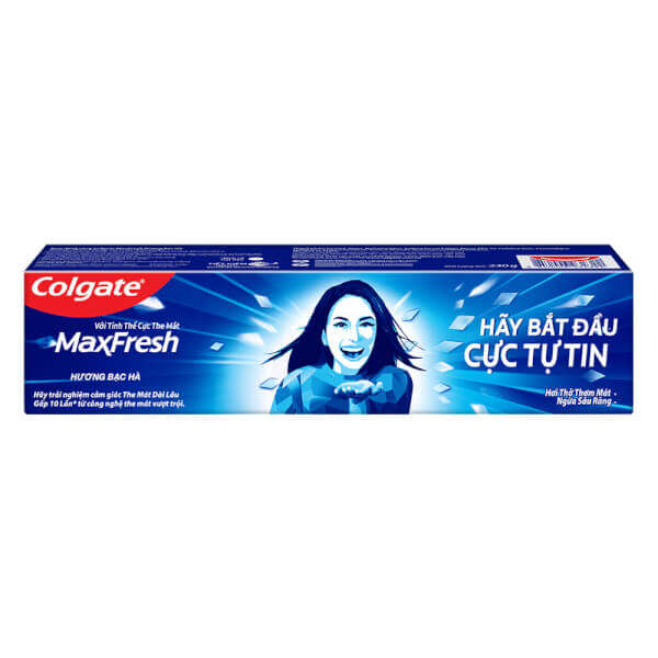 Combo 3 hộp kem đánh răng Colgate MaxFresh hương bạc hà - hộp 230g tặng kèm bàn chải đánh răng