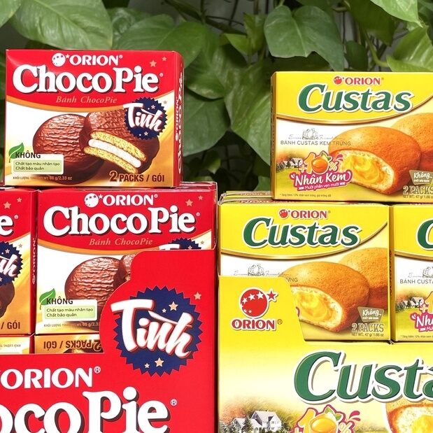 1 lốc 12 hộp bánh chocopie và custas loại 2 cái/1hop