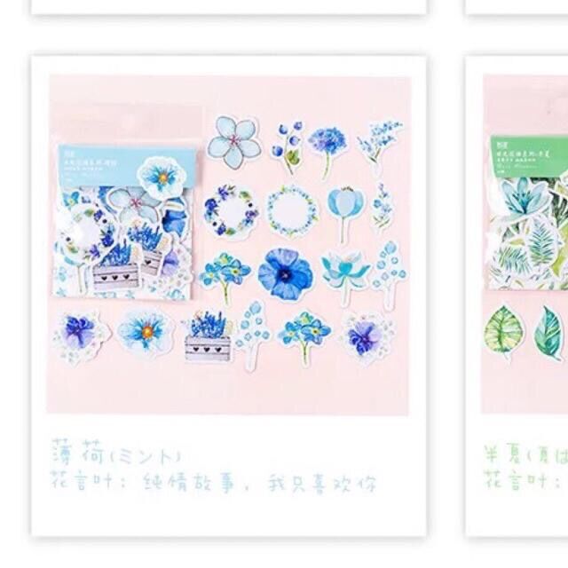 Set sticker hoa theo màu Mo•card 45pcs