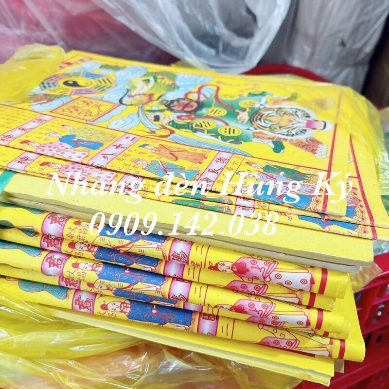 Giấy cúng bạc cải màu (1 xấp 10 tờ)