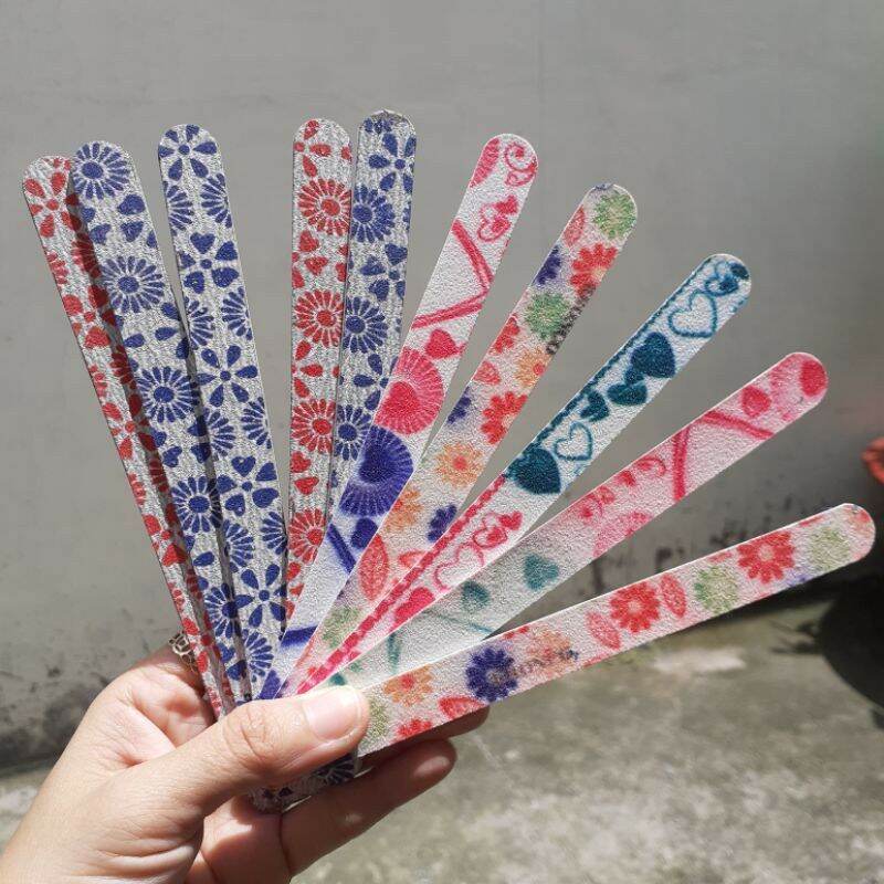 Combo 10 Dũa móng giấy in hoa văn 2 mặt (Giao mẫu ngẫu nhiên)