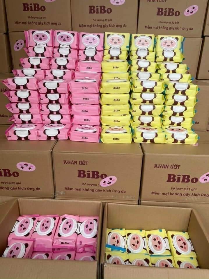 Khăn ướt bibo không mùi 100 tờ