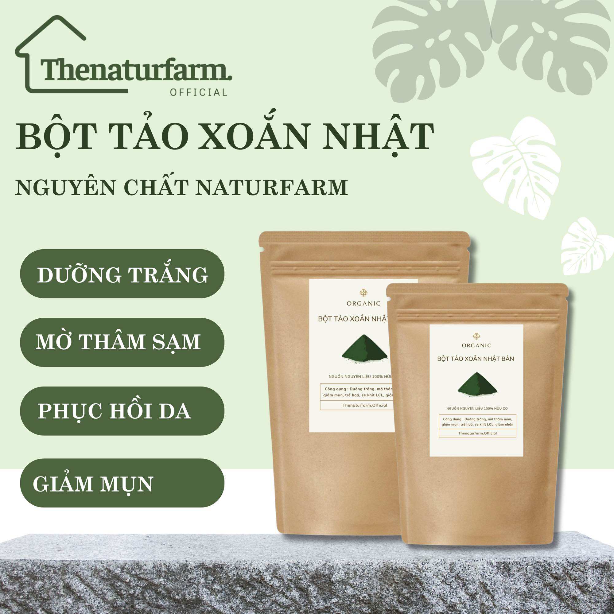 Bột tảo xoắn Spirulina Nhật bản nguyên chất đắp mặt, vi kim spa