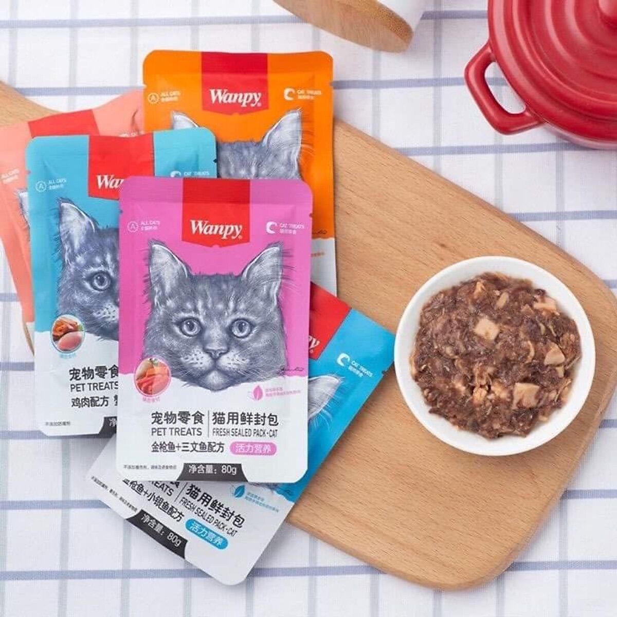 Pate Wanpy đủ vị cho mèo mọi lứa tuổi gói 80g