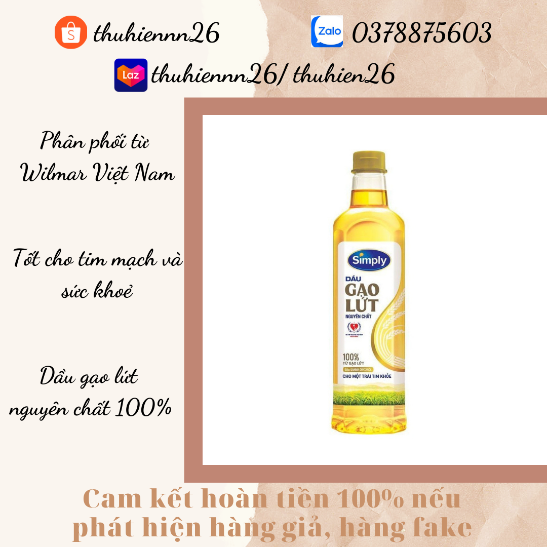 Dầu gạo lứt Simply 1L