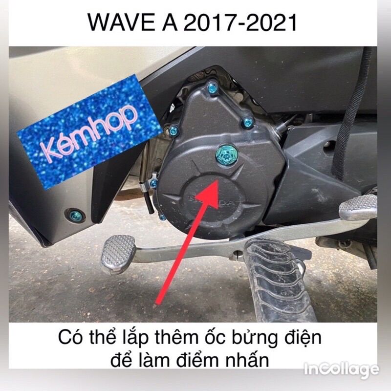 Ốc Lốc Máy Titan Gr5 Wave a 110 [ 2017 - 2022 ]