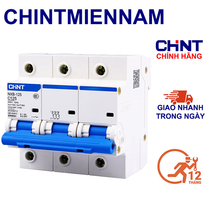 Cầu dao aptomat an toàn mcb nxb-125 3p 80a-125a 3 pha 10ka hãng chint