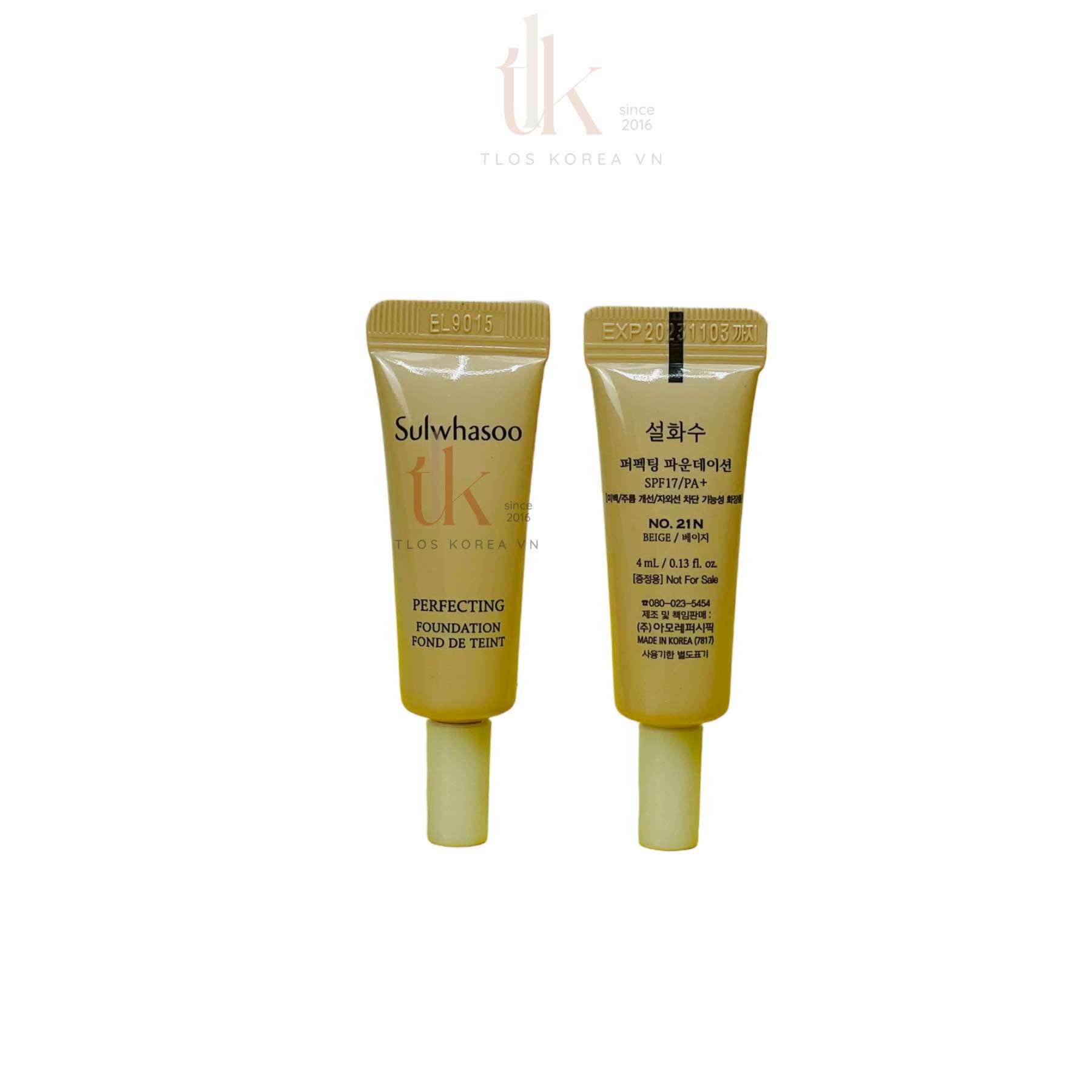 4ml tuýp kem nền Sulwhasoo che khuyết điểm 12h sulwhasoo perfecting foundation 4ml lâu trôi tự nhiên tloskorea cũ