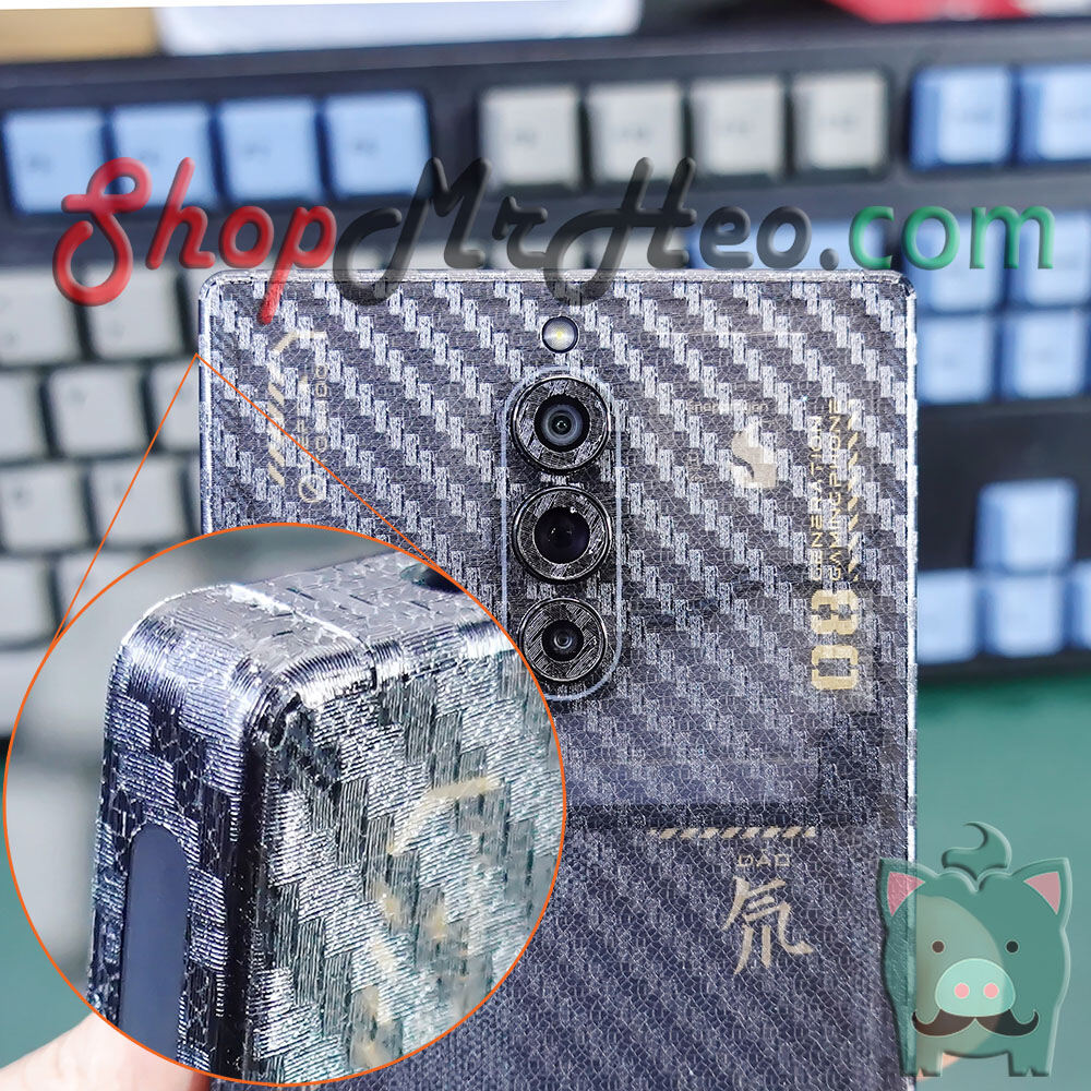 Dán Skin Mặt Sau Lưng Full Viền Nubia Red Magic 8 Pro+ (Carbon, Hình Hộp, Nhám, Vân Da, Nhôm Xước)