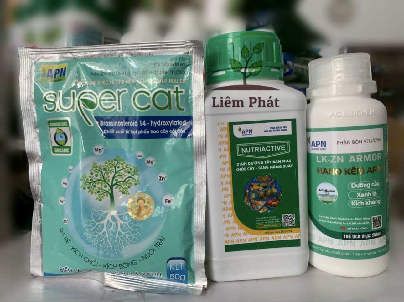 Bộ ba kéo bông gồm Nutriactive 500ml kết hợp zn700 và super cat 50g của an phát nông
