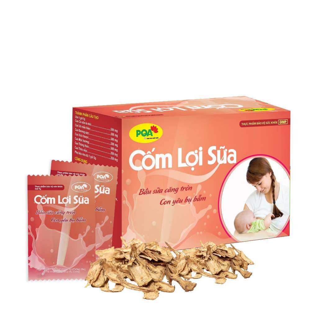 Cốm lợi sữa pqa hỗ trợ bổ khí huyết, tăng chất lượng và giảm tắc tia sữa, dùng cho phụ nữ đang cho con bú hộp 25 gói