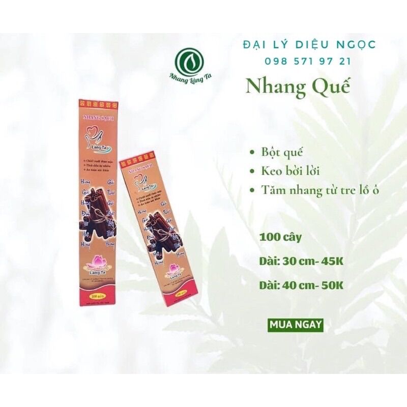 Nhang Quế Làng Ta 100 nén dài 30cm
