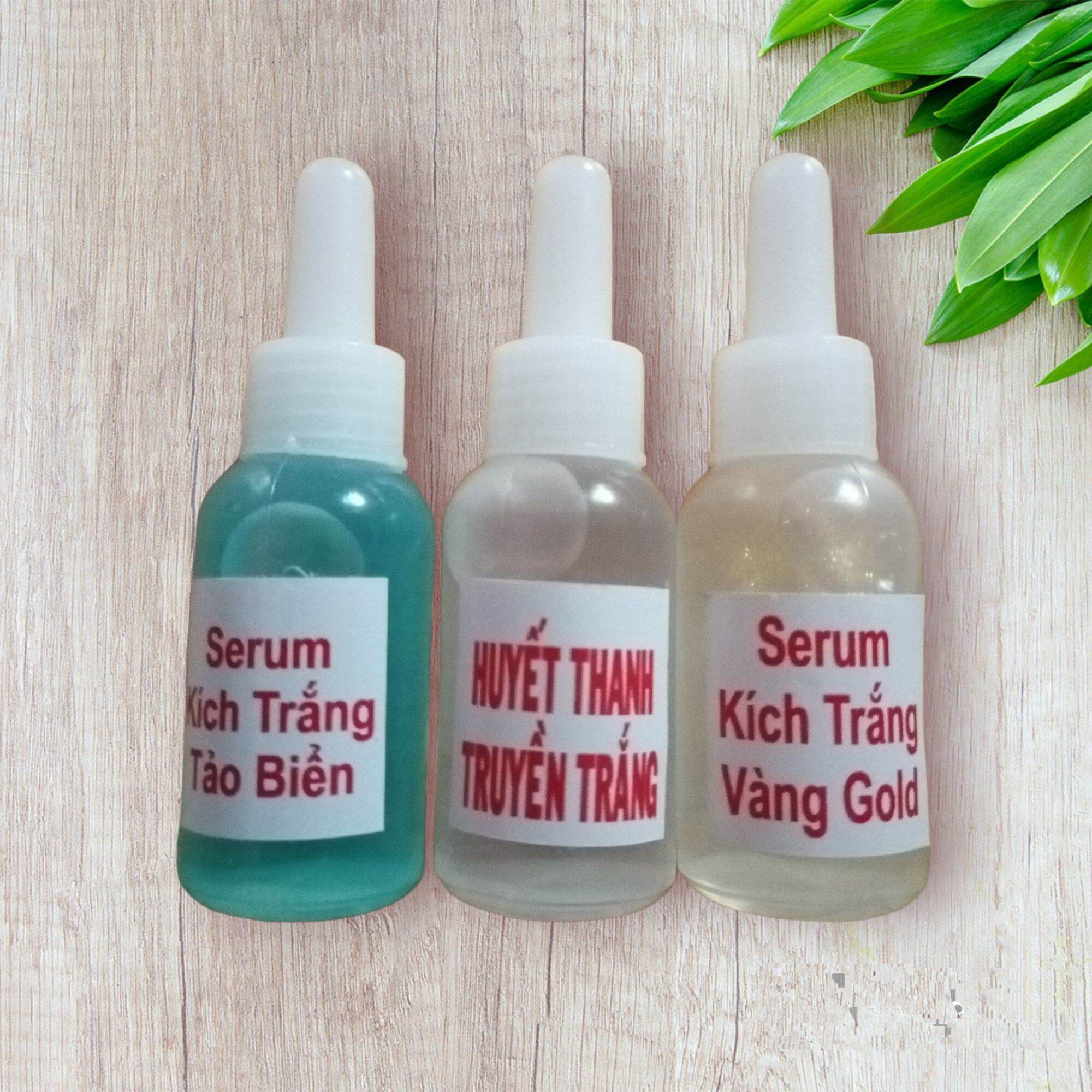 combo 3 loại serum dưỡng trắng –  huyết thanh truyền trắng – serum vàng goil ( lọ 10ml )