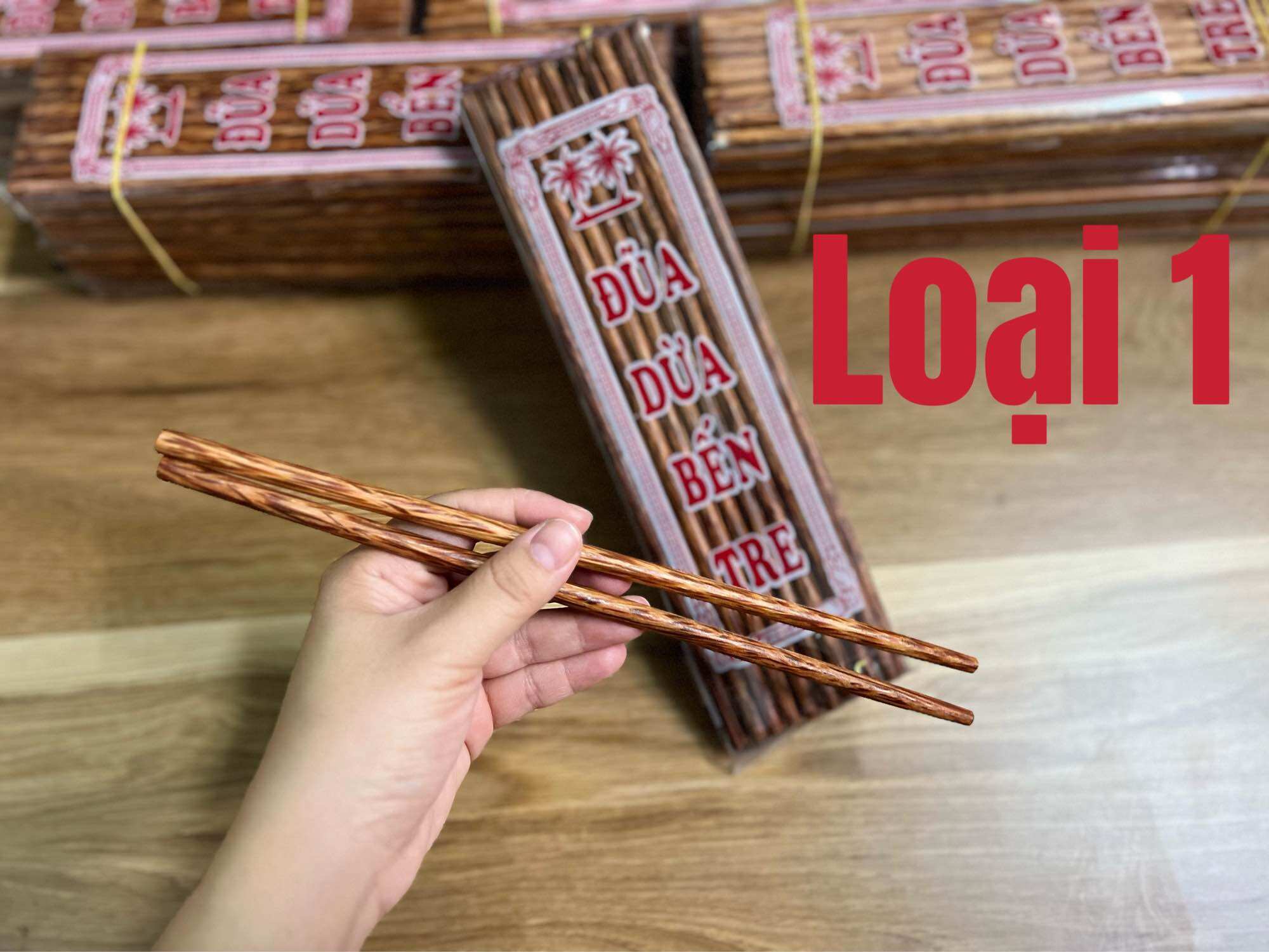 Combo 50 đôi đũa dừa bến tre loại 1. gia công tại nhà