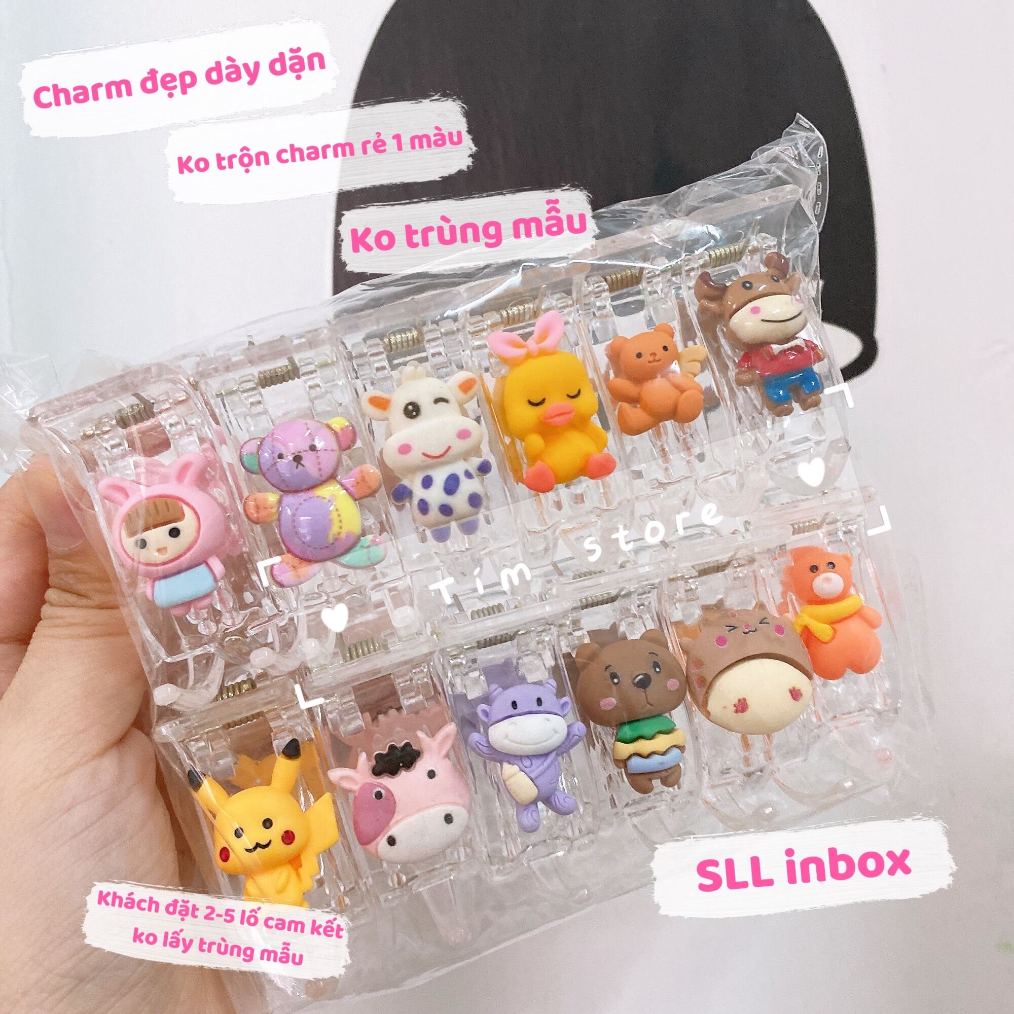 {Tím.Store} GIÁ SỈ! SET 12 KẸP CÀNG CUA 3R-5R CUTE NHỰA TRONG SIÊU XINH GIÁ RẺ