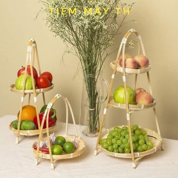 Kệ mẹt tre tầng tiệm mây th đựng đồ, decor