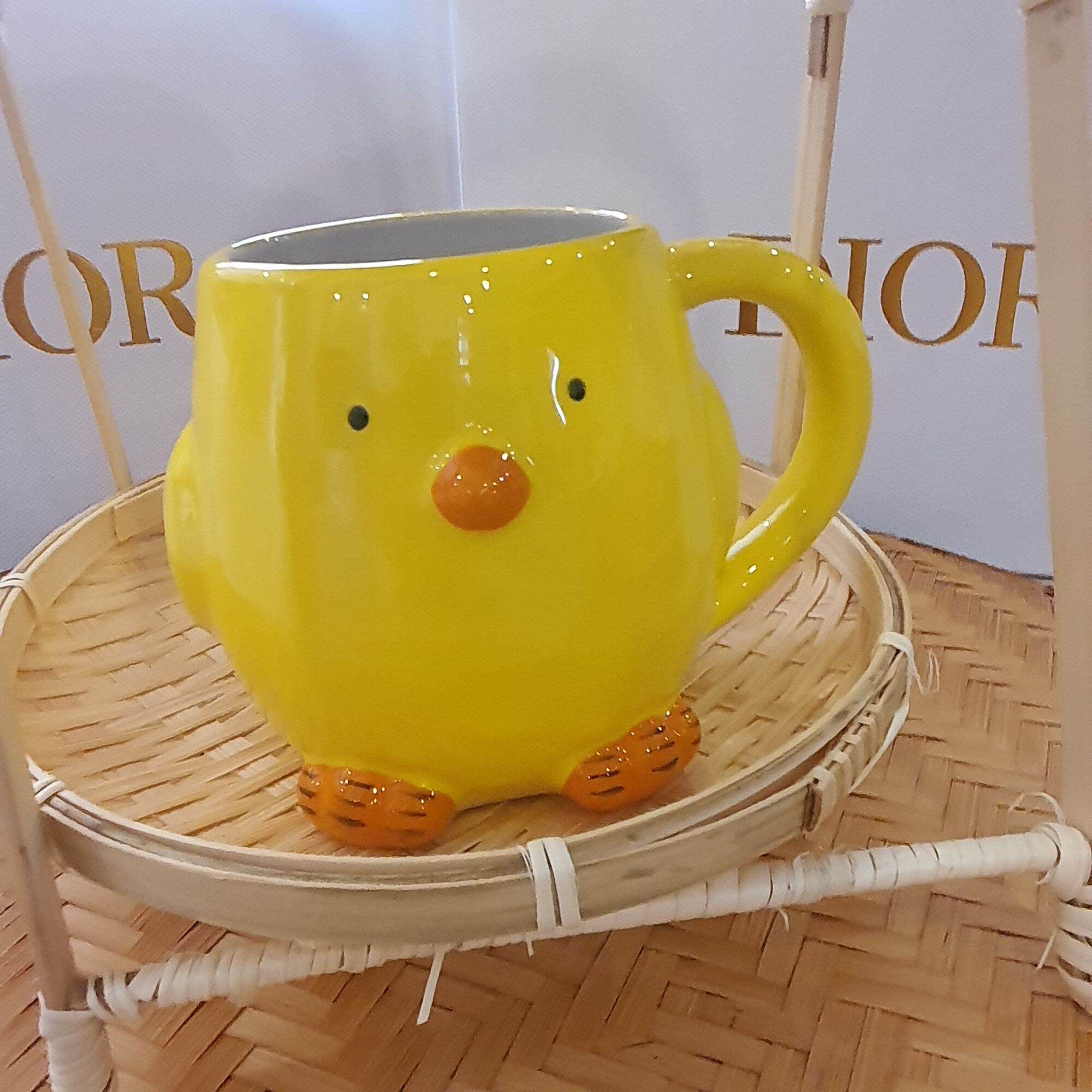 Williams Sonoma 4" Figural Baby Chick Easter Mug Cup Yellow 16 oz.