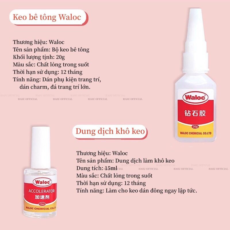 Keo Waloc up móng - đính đá siêu bền chắc
