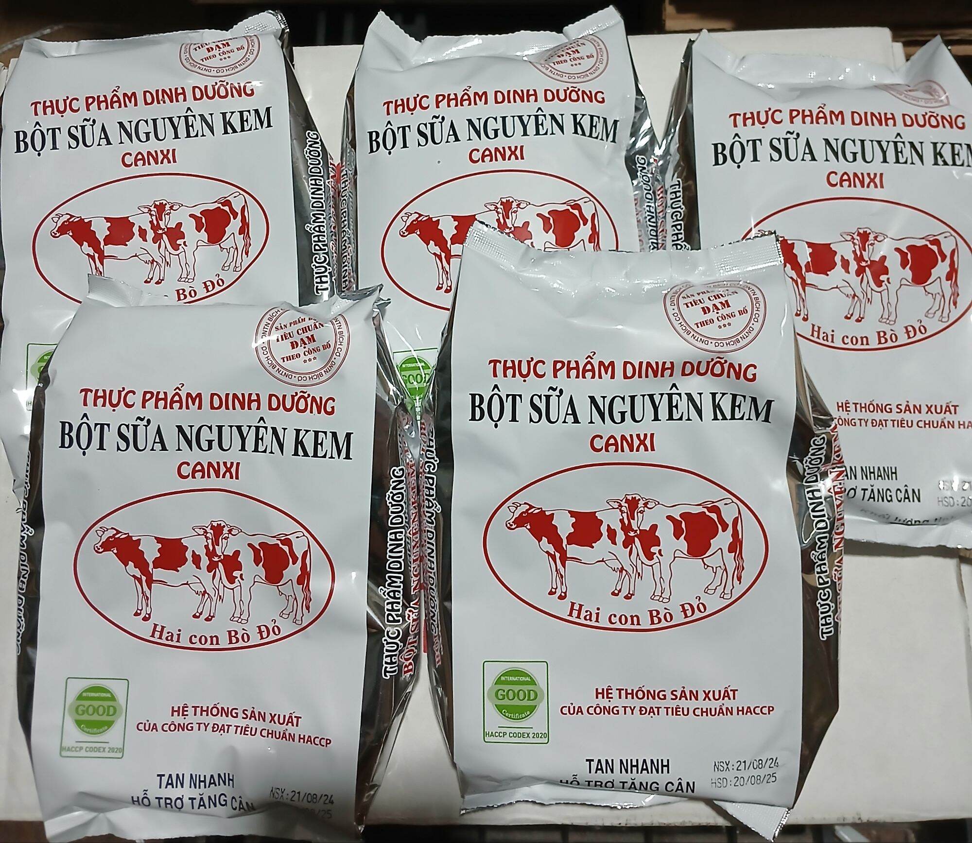 Set of 5 Bags of Whole Milk Powder from 2 Red Cows (Supports Weight Gain)
