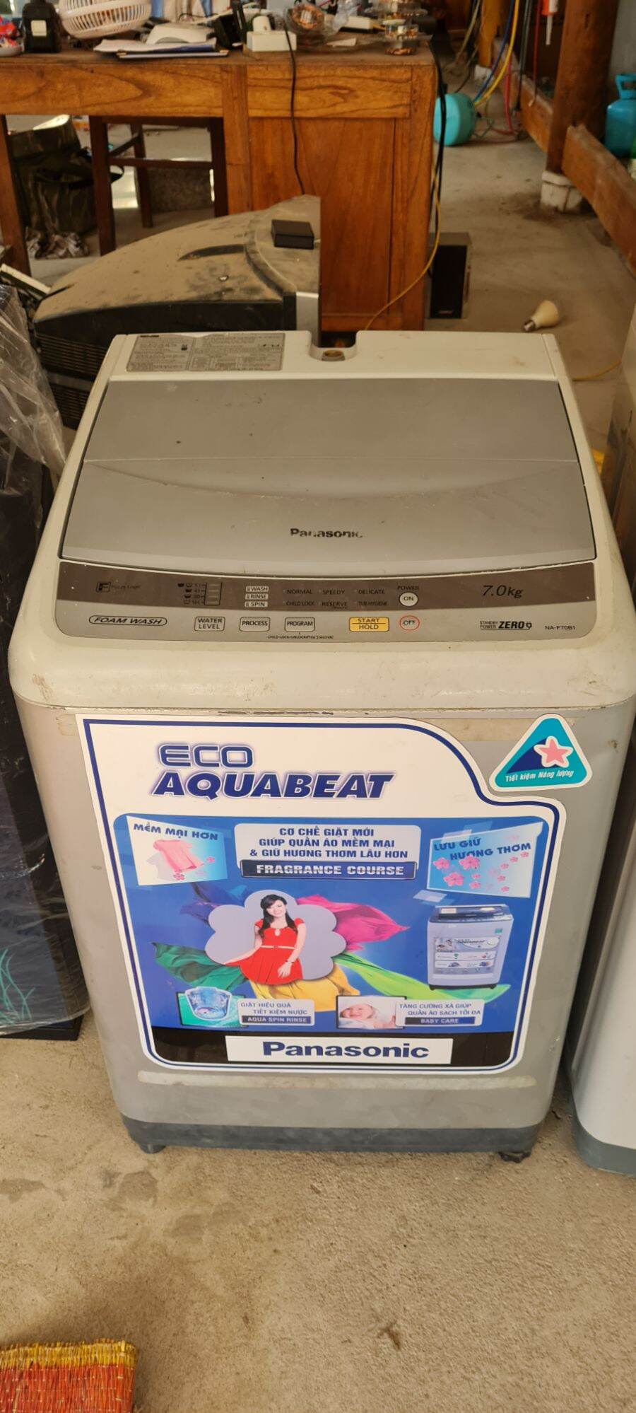 Bảng giá máy giặt cũ panasonic 7.0 kg. máy còn mới 90%. giặt sạch, vắt êm