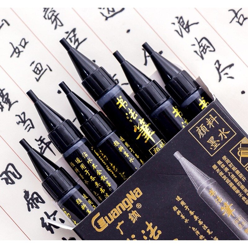 COMBO 6 ống mực tàu thư pháp cao cấp dùng cho bút lông, bút máy viết chữ Hán, chữ Trung Quốc