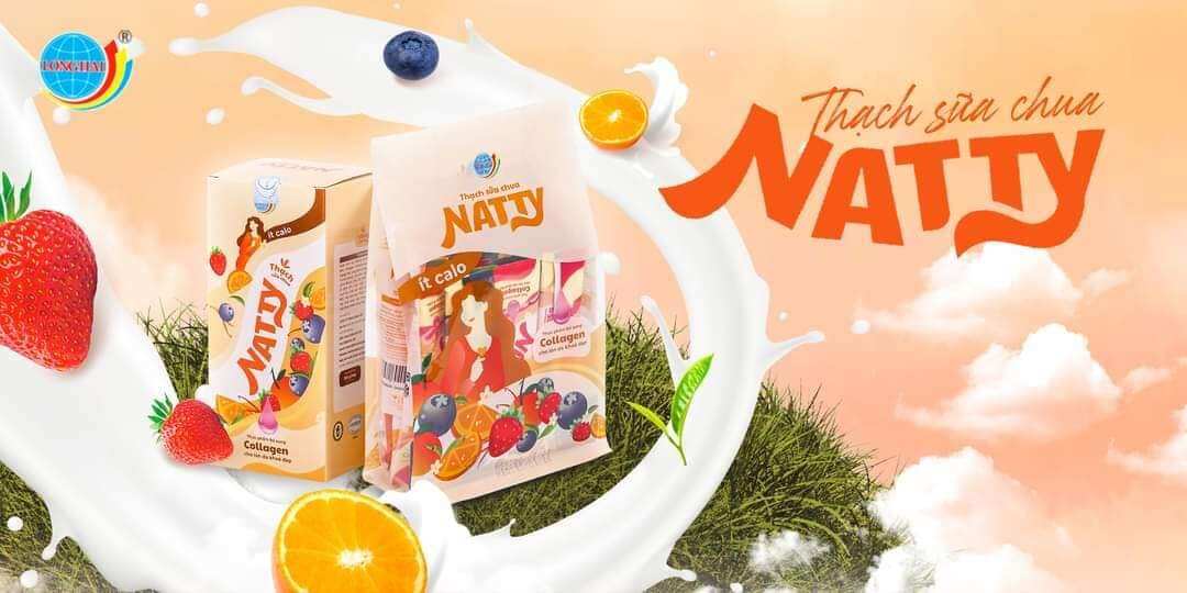 thạch sữa chua long hải Natty collagen(1 gói 500gr)