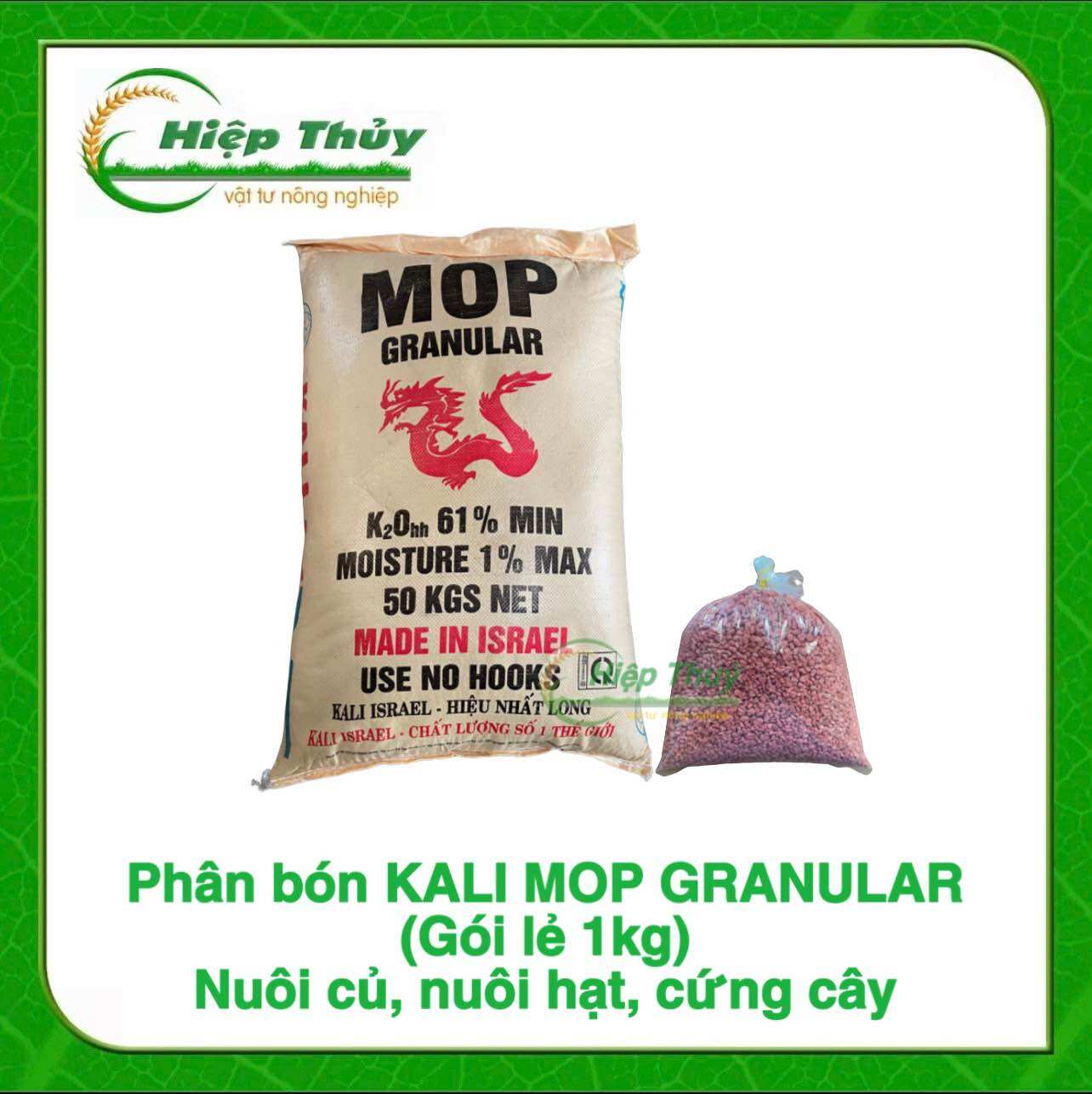Phân bón mop kali granular đỏ nuôi củ , nuôi hạt, cứng cây | gói 1kg