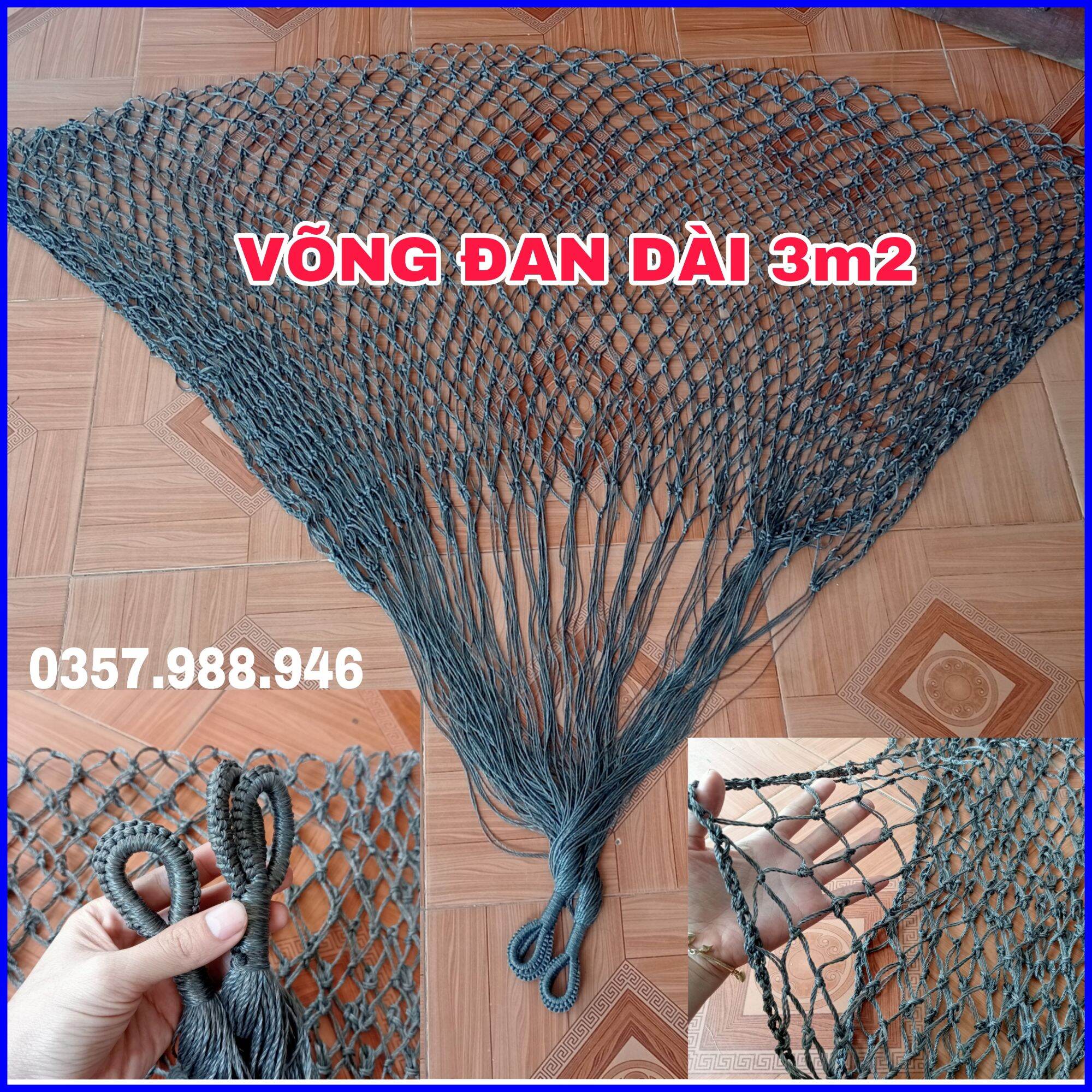 Võng Sợi Đan Tay Loại To Rộng Dài 3m2 Kèm Dây Dù Cao Cấp - Võng Lưới Du Lịch Dã Ngoại