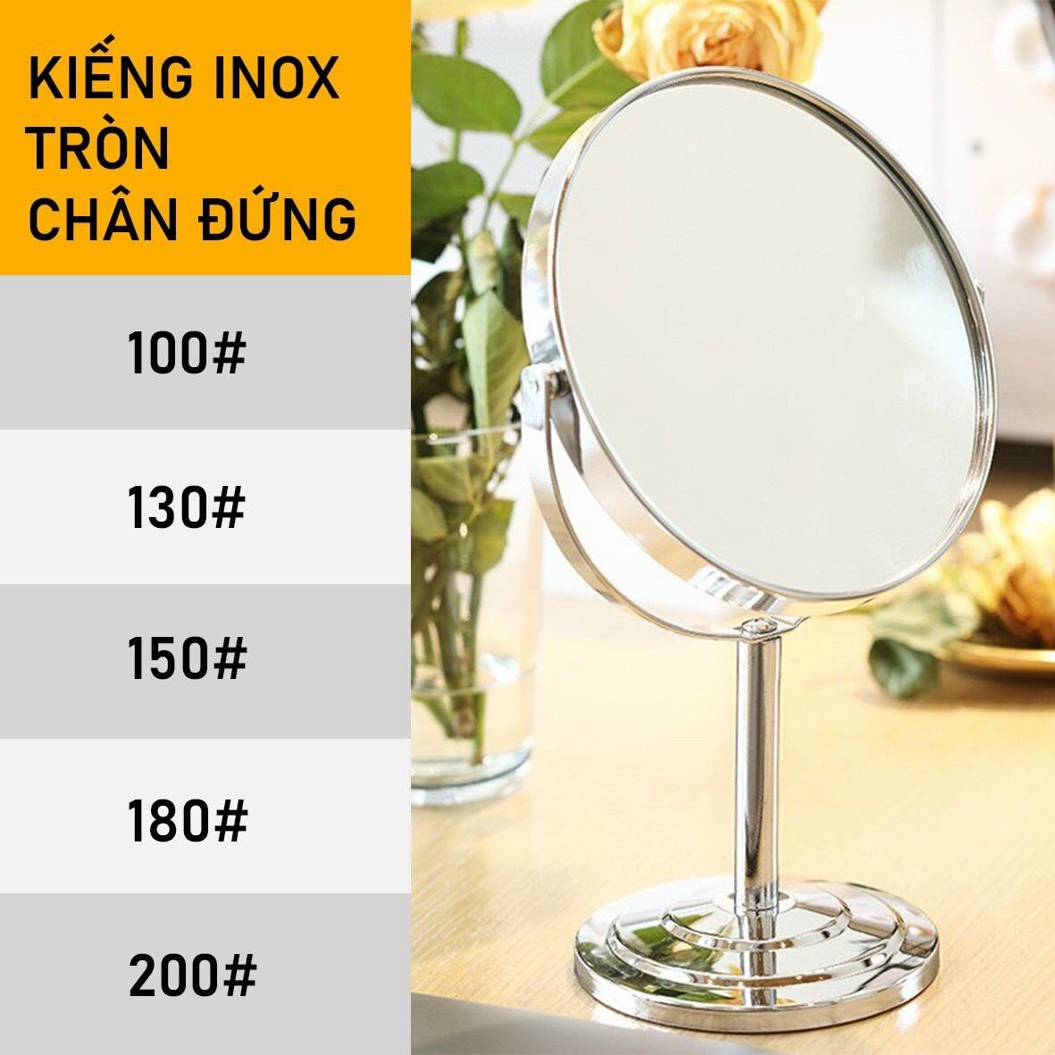 Gương inox 2 mặt 13 x 15 cm xuất xứ trung quốc 🇨🇳 sỉ và lẻ 0942624118