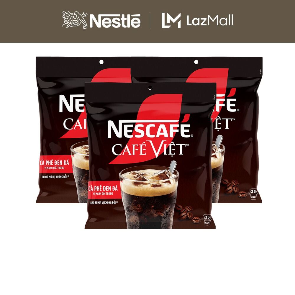 [ƯU ĐÃI THÁNG 4] [Giao hàng toàn quốc] Combo 3 Túi Cà phê hòa tan NESCAFÉ Café Việt Cà phê đen đá (Túi 35 gói x 16g)