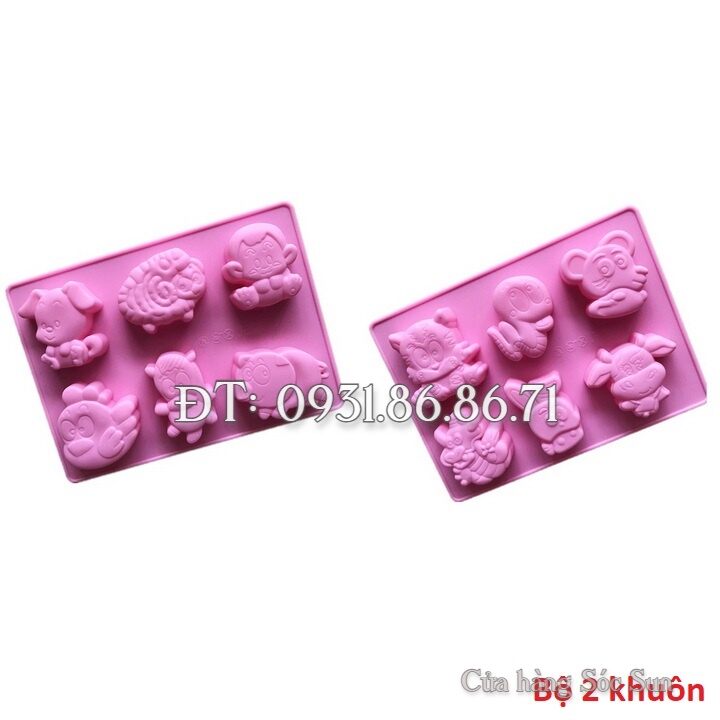 Khuôn silicon 12 con giáp cung hoàng đạo – Mã số 1513