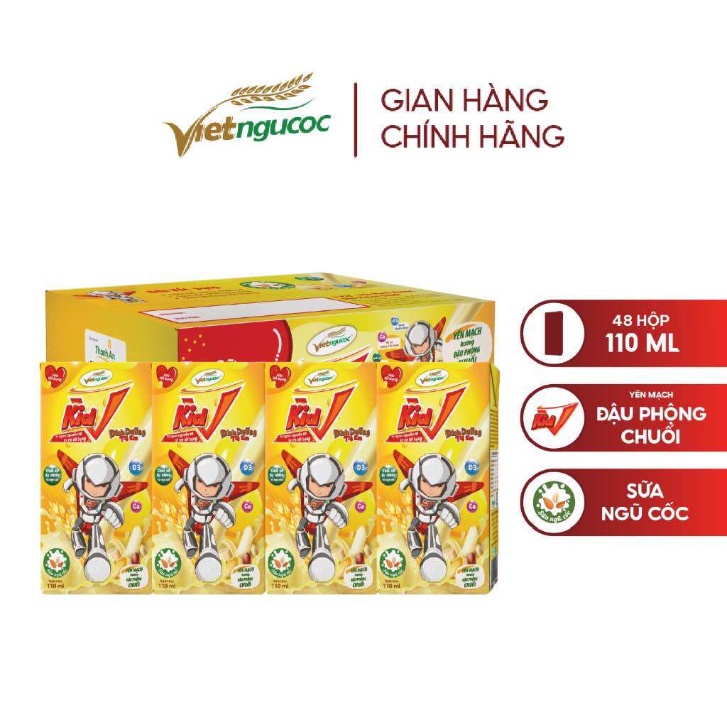 Sữa Vkid yến mạch, đậu phộng, chuối 110ml/dây