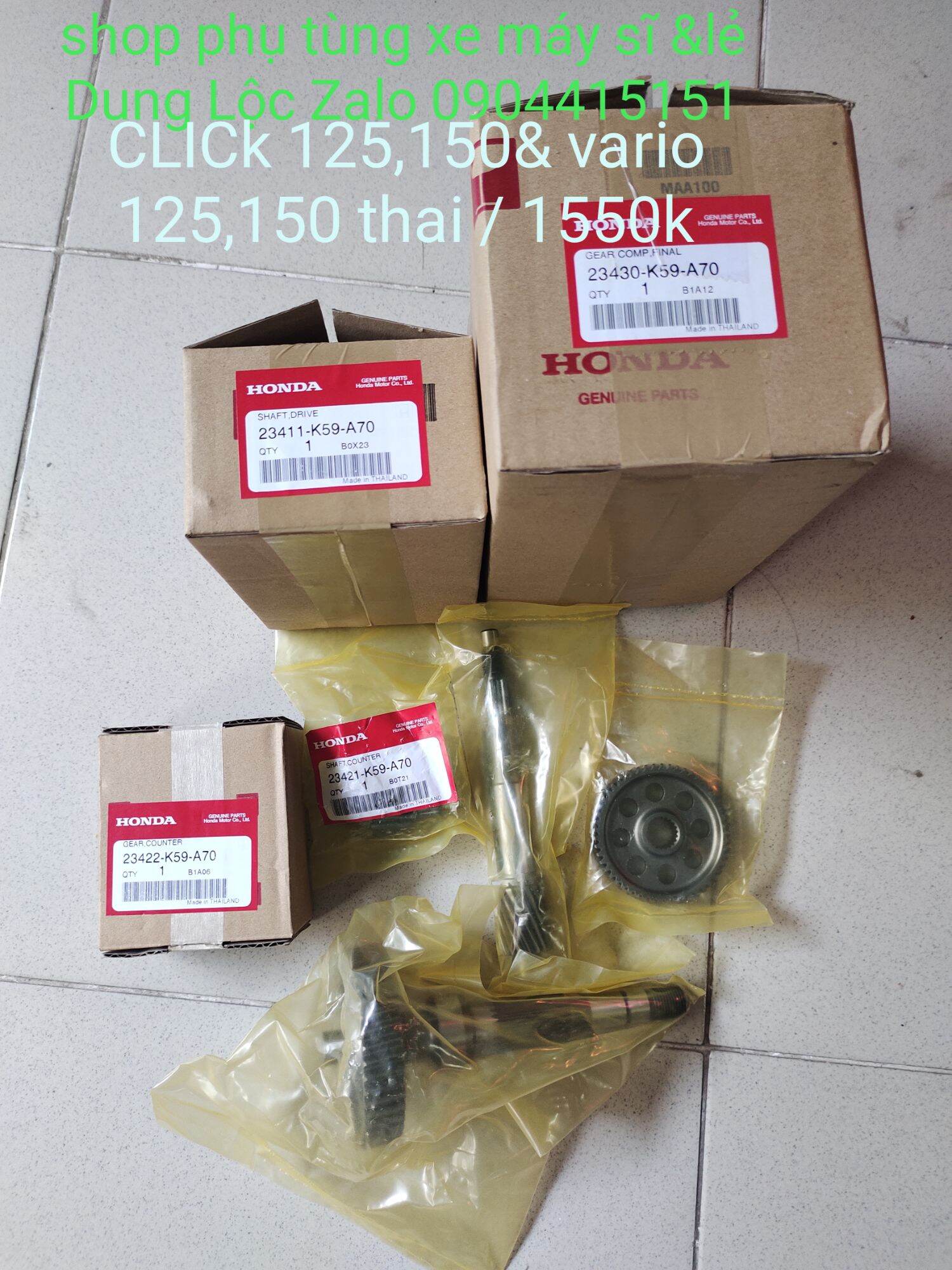 [HCM]BỘ Nhông hú ( bộ láp ) dùng cho dòng xe tay ga vario125150cc&Click 125 150cc hàng zin chính hãng honda Thailand  bao gồm 4 món cây cốt bánh cậy cốt nồi nhông hú nhỏ nhong hú lớn. ( hàng zin chính hãng chỉ bao zin ngoài ra ko bao ji hết nhé )