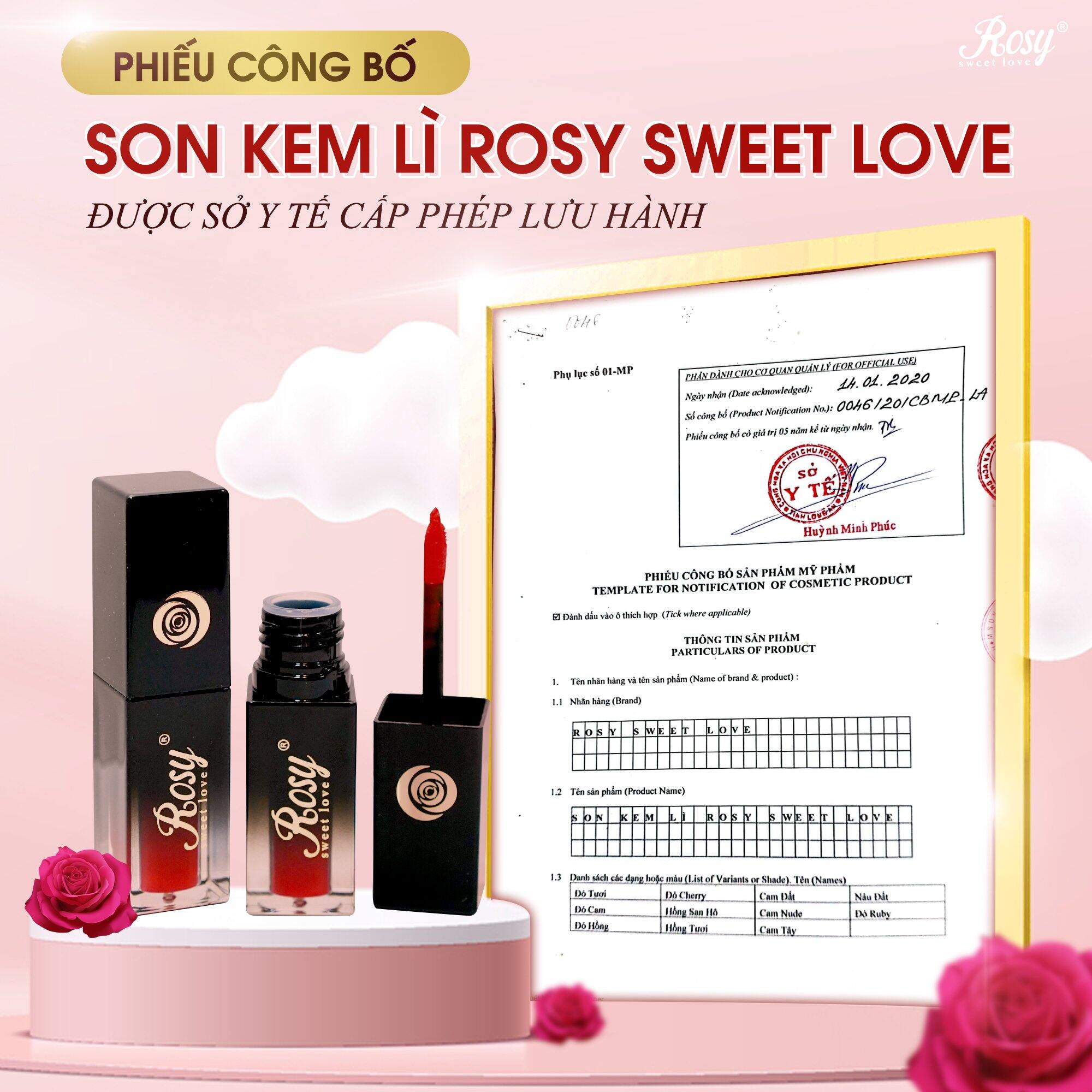 [Tặng cọ tán môi và gương] Son kem Rosy siêu lì chính hãng giá sỉ