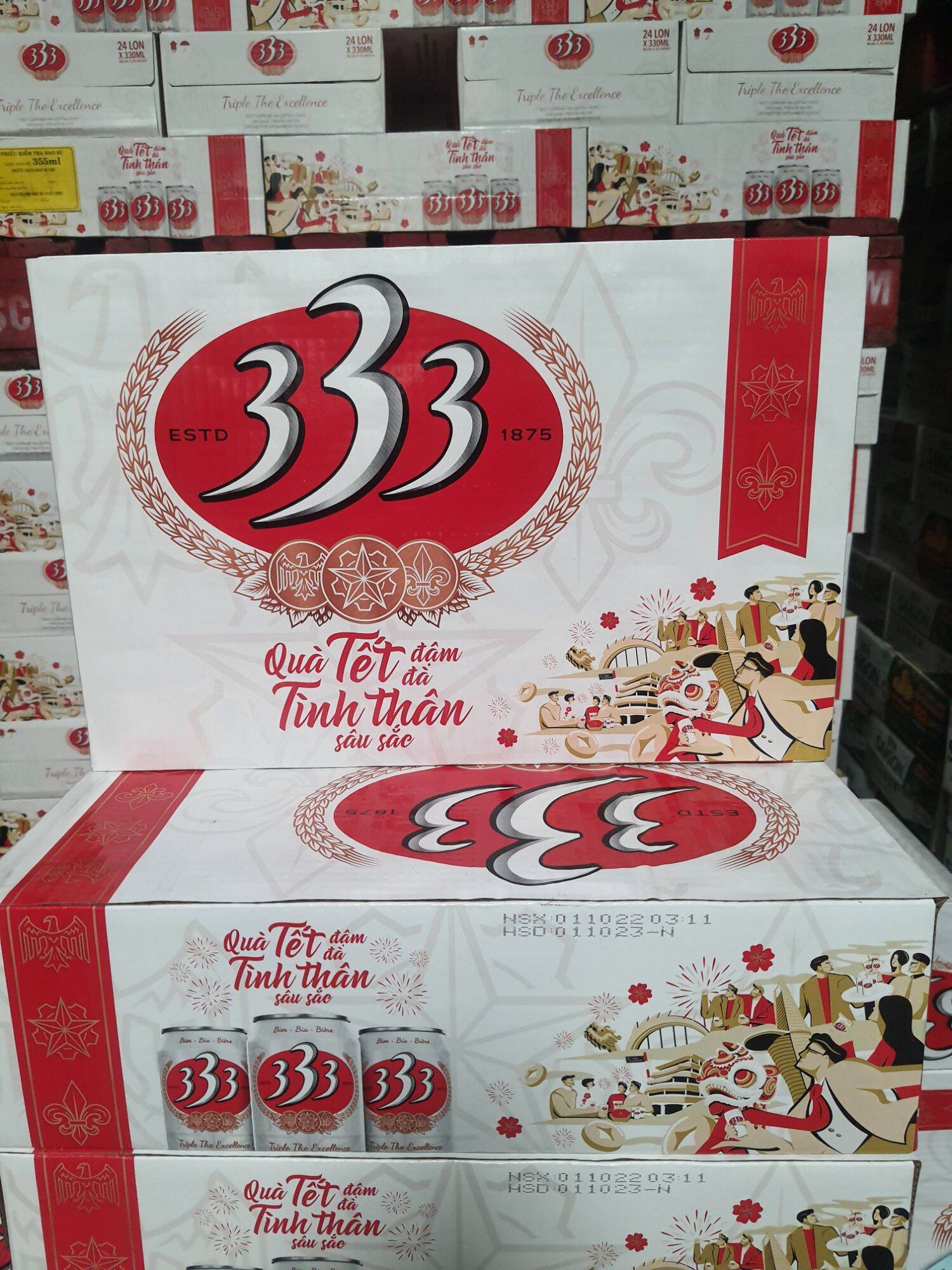 THÙNG 24 LON BIA 333× 330ML