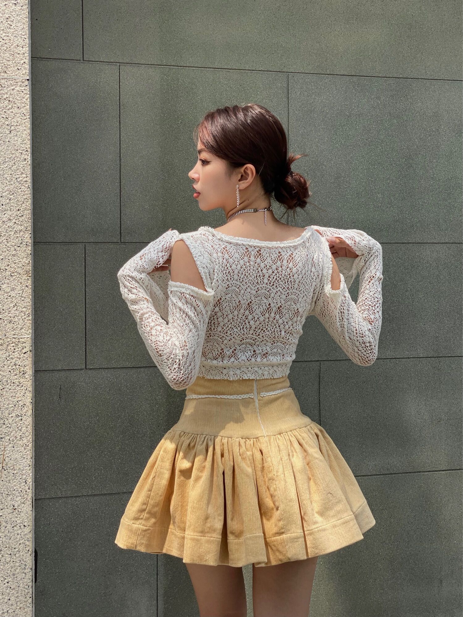 Áo croptop ren len LaCharme - Eddy top
