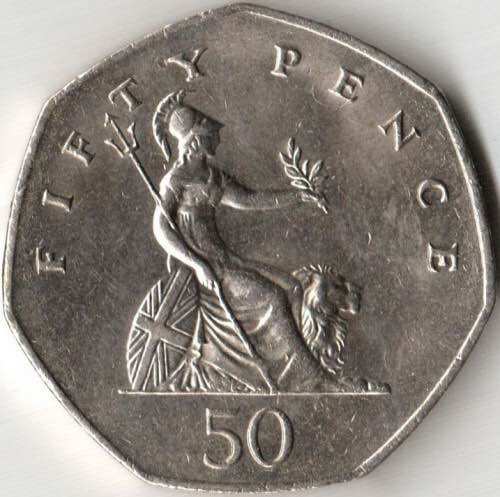 Đồng xu 50 pence của anh 1982 -2008