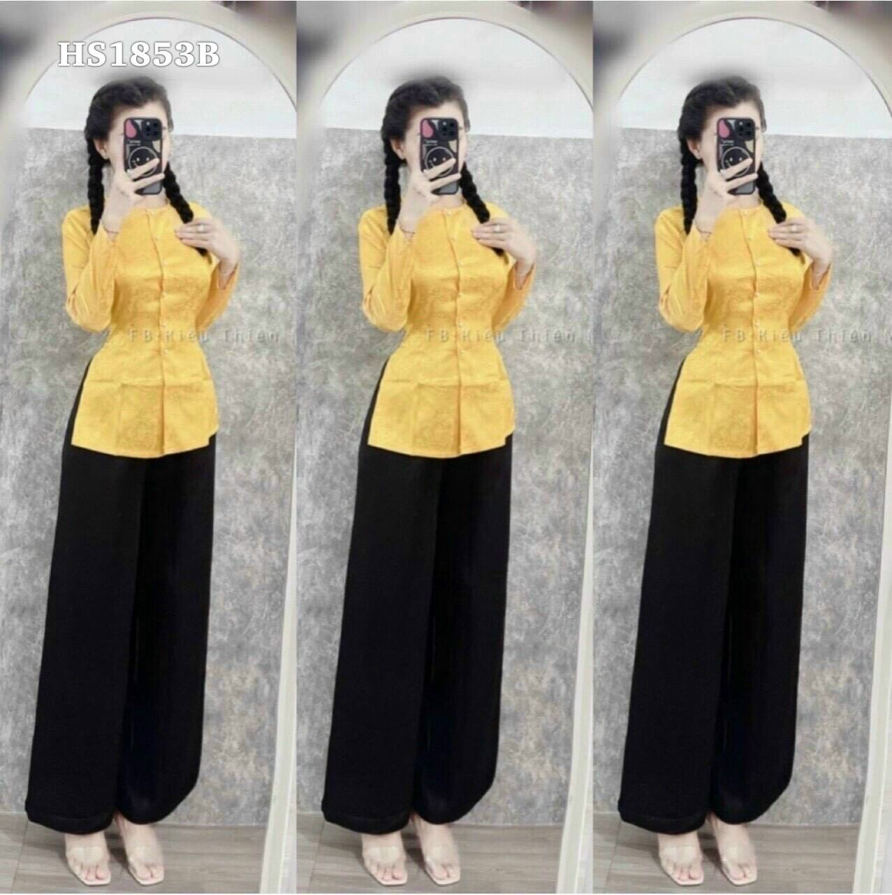 Set bộ áo bà ba gấm kèm quần phi lụa