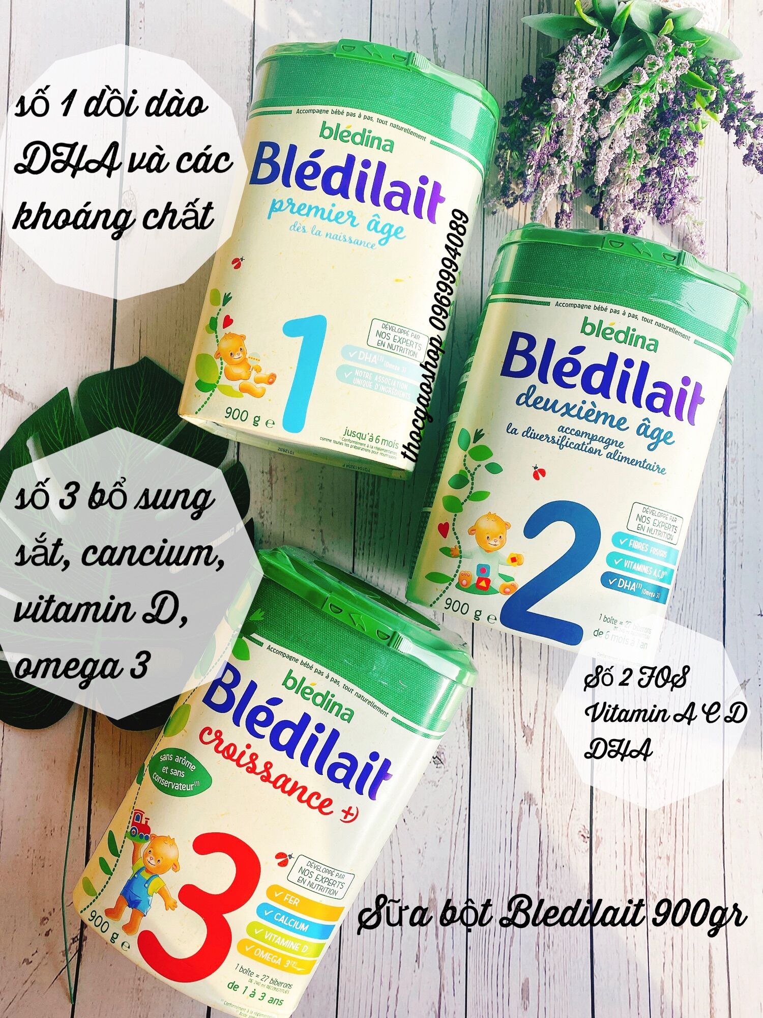 Sữa bột Bledilait 900gr nội địa Pháp mẫu mới đủ số 1 2 3