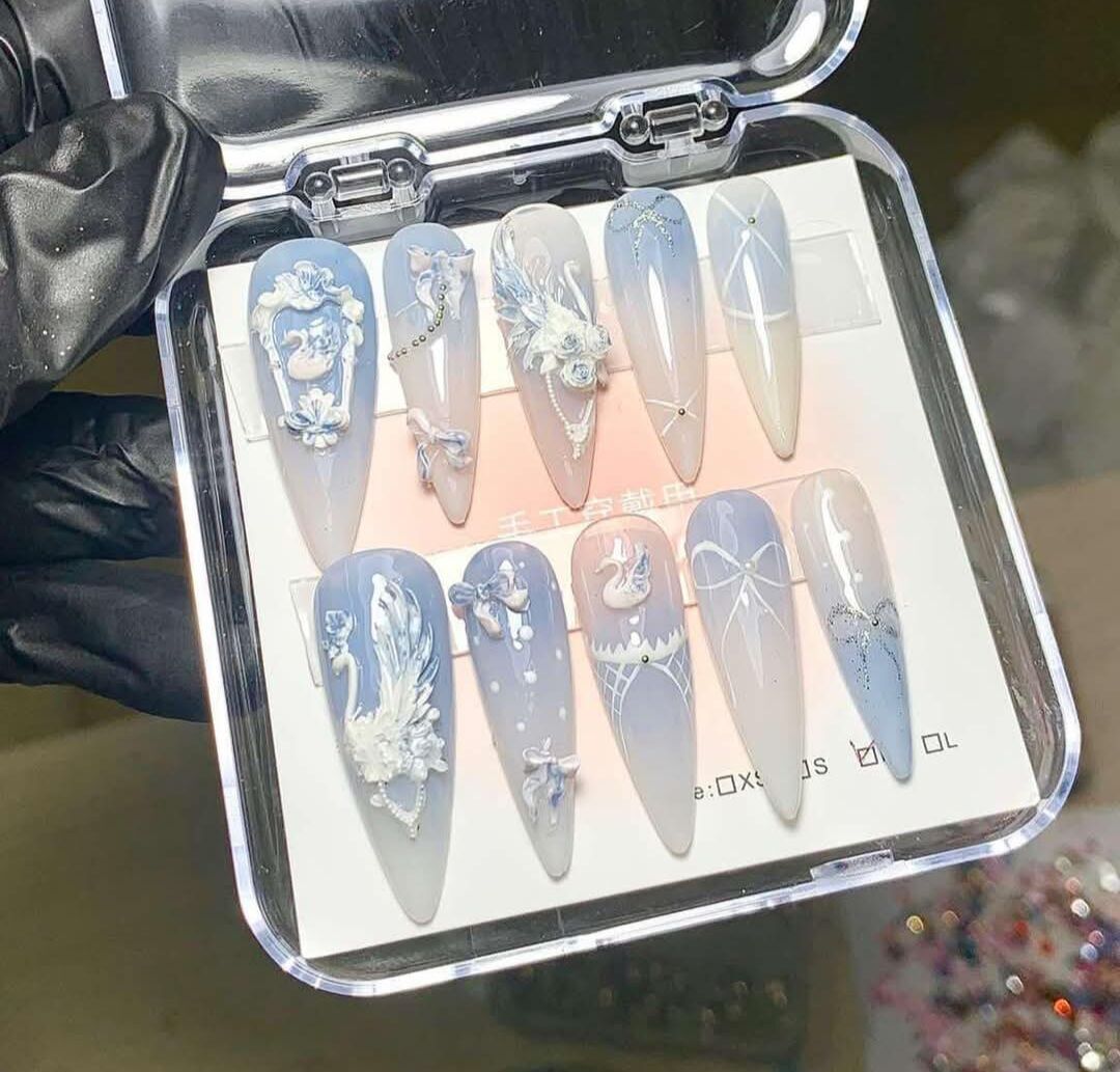 16 Nailbox thiết kế, màu thạch hồng mắt mèo tiểu thư