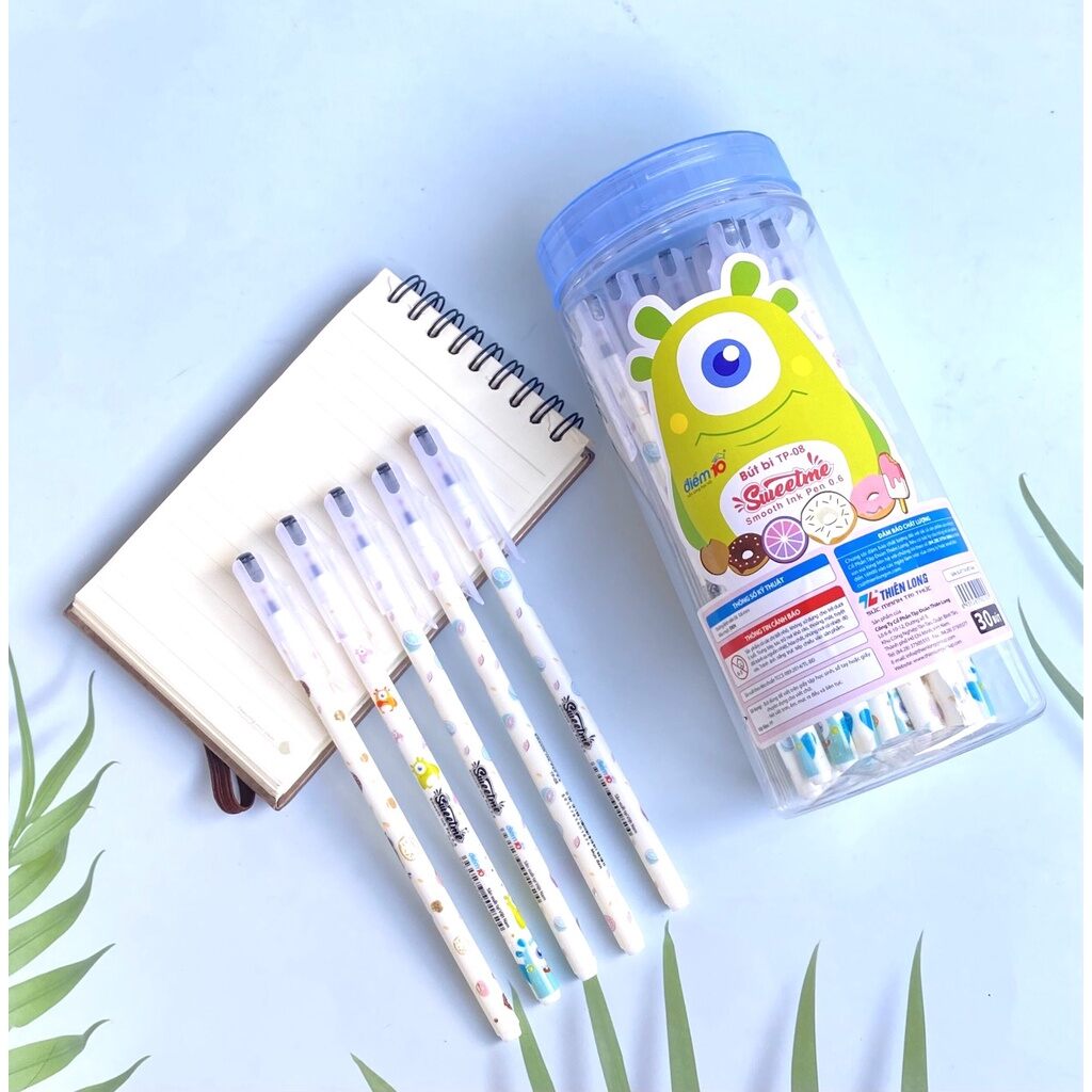 [HCM]Combo 30 cây Bút bi TP-08 mực xanh (lon 30 cây giá sỉ)