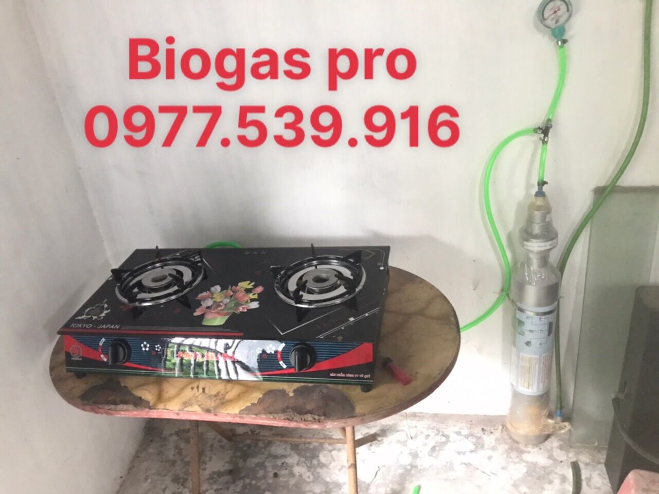 Bếp Biogas đôi kính