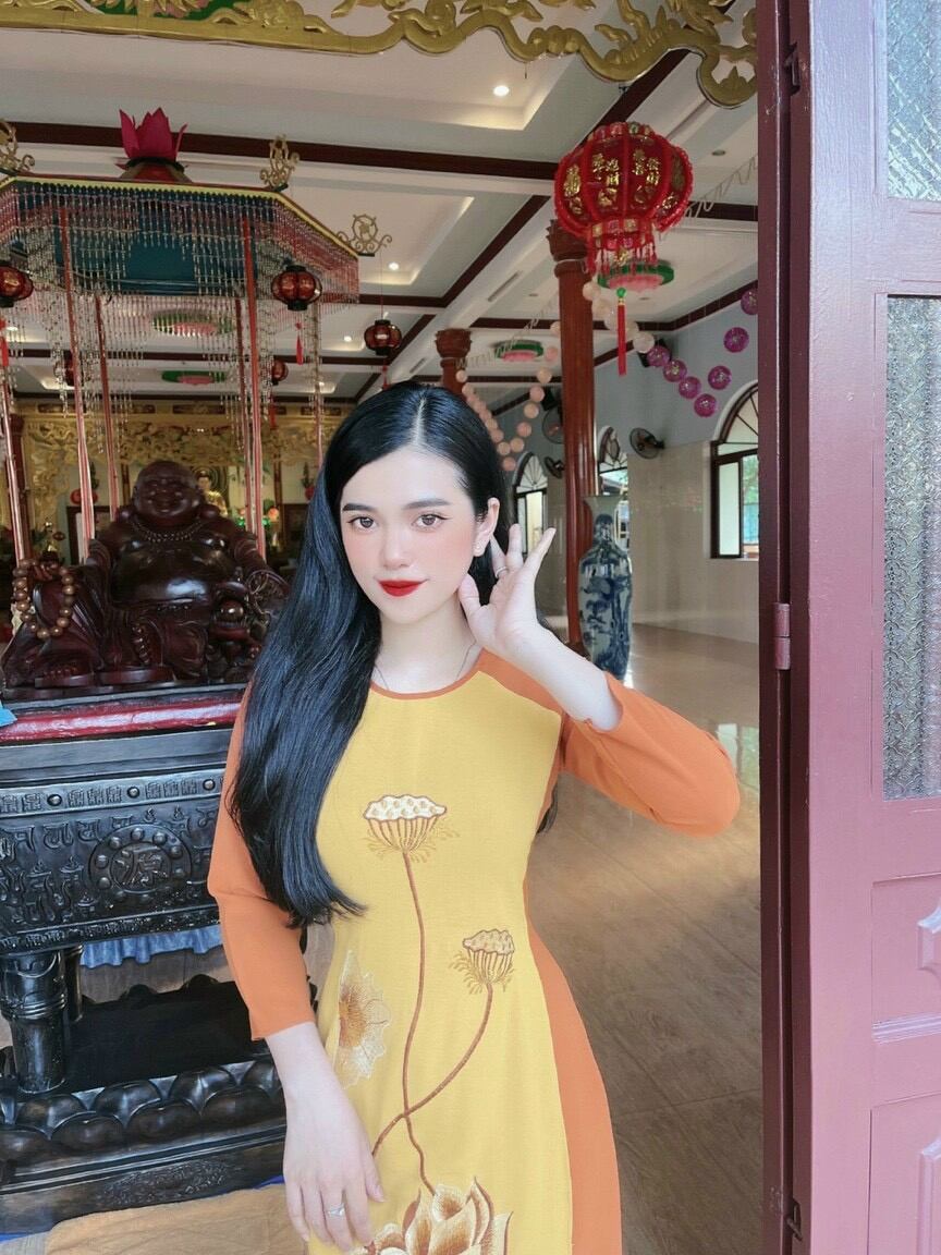 Đồ Lam Đi Chùa - Mẫu áo dài 4 Tà đũi